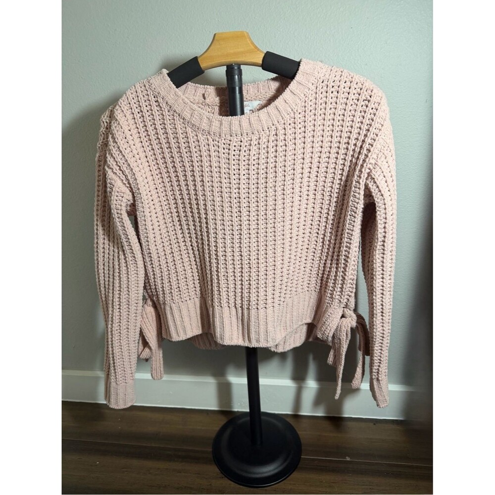 Women’s Candie’s Pink Knit Sweater with Ties XS